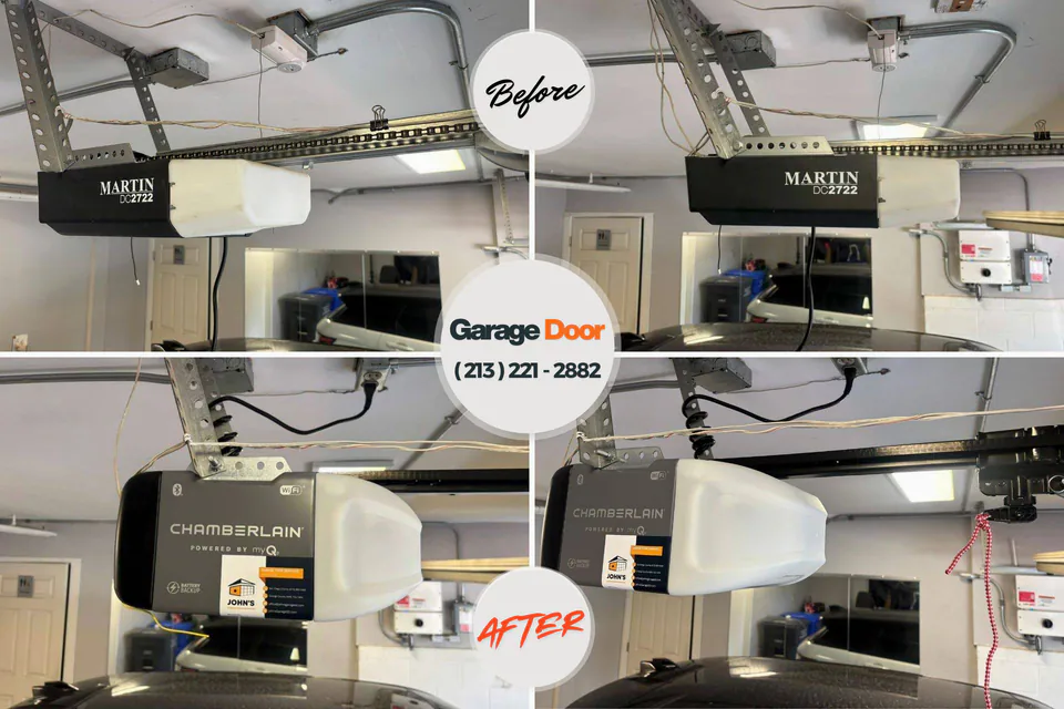 Before and after: garage door repair Temple, PA